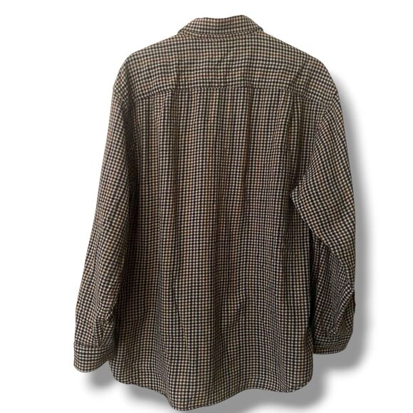 Pendleton Shirt XL Men’s Wool Houndstooth Plaid Brown Sir Button Vintage Fall - Picture 3 of 10